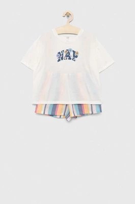 Zdjęcie produktu GAP piżama dziecięca kolor biały wzorzysta