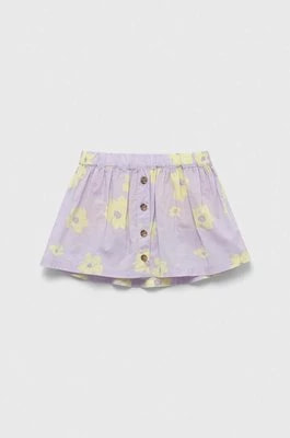 Zdjęcie produktu GAP spódnica lniana dziecięca kolor fioletowy mini rozkloszowana