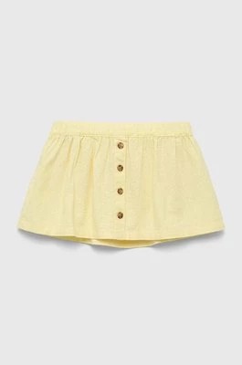 Zdjęcie produktu GAP spódnica lniana dziecięca kolor żółty mini rozkloszowana