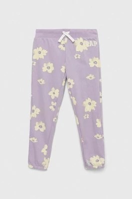 Zdjęcie produktu GAP spodnie dresowe dziecięce kolor fioletowy z nadrukiem