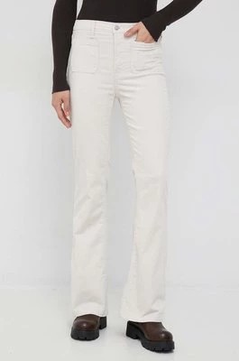 Zdjęcie produktu GAP spodnie sztruksowe damskie kolor beżowy dzwony high waist