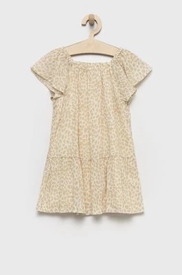 Zdjęcie produktu GAP sukienka bawełniana dziecięca kolor beżowy mini rozkloszowana