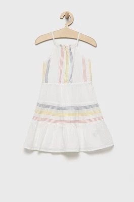Zdjęcie produktu GAP sukienka bawełniana dziecięca kolor biały midi rozkloszowana