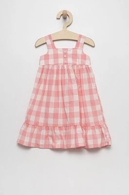 Zdjęcie produktu GAP sukienka bawełniana dziecięca kolor różowy midi rozkloszowana