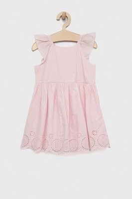 Zdjęcie produktu GAP sukienka bawełniana dziecięca kolor różowy mini rozkloszowana