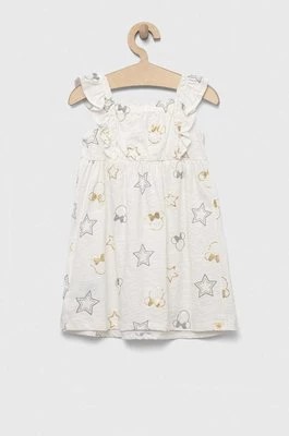 Zdjęcie produktu GAP sukienka bawełniana dziecięca x Disney kolor biały mini rozkloszowana