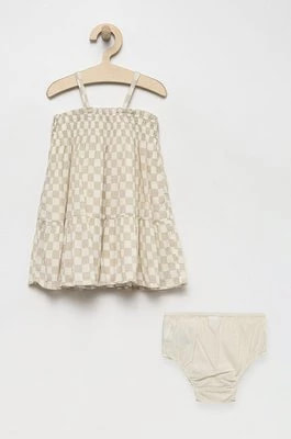 Zdjęcie produktu GAP sukienka dziecięca kolor beżowy mini rozkloszowana