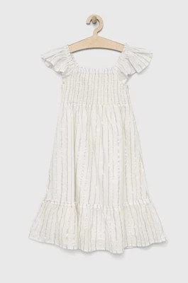 Zdjęcie produktu GAP sukienka dziecięca kolor biały midi rozkloszowana