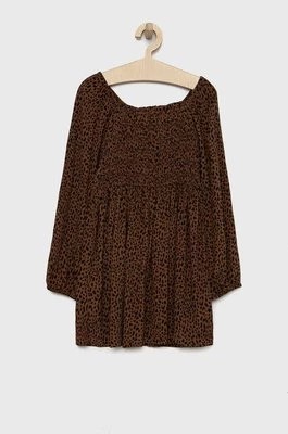 Zdjęcie produktu GAP sukienka dziecięca kolor brązowy mini rozkloszowana