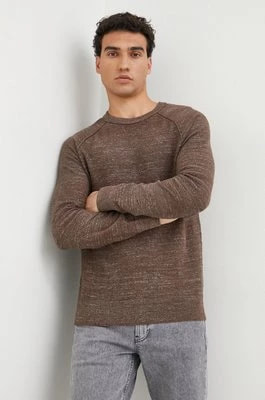 Zdjęcie produktu GAP sweter bawełniany męski kolor brązowy lekki