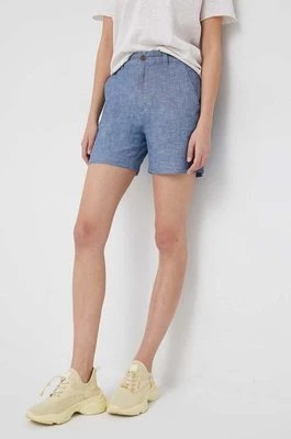 Zdjęcie produktu GAP szorty bawełniane kolor niebieski gładkie high waist