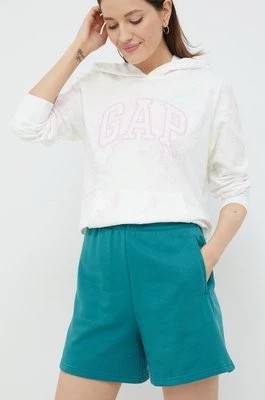 Zdjęcie produktu GAP szorty damskie kolor zielony gładkie high waist