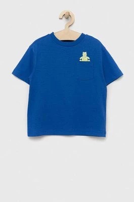 Zdjęcie produktu GAP t-shirt bawełniany dziecięcy kolor niebieski z nadrukiem