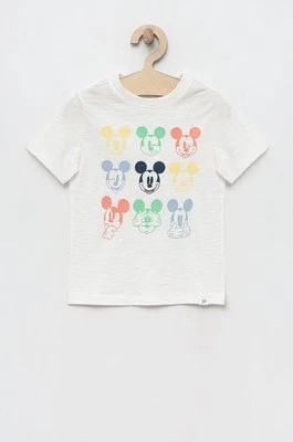 Zdjęcie produktu GAP t-shirt bawełniany dziecięcy x Disney kolor zielony z nadrukiem