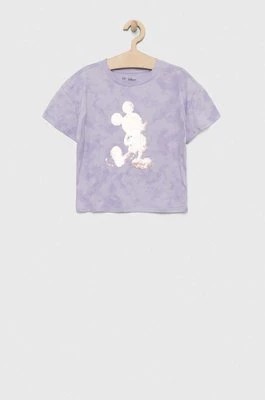 Zdjęcie produktu GAP t-shirt bawełniany dziecięcy x Myszka Miki kolor fioletowy