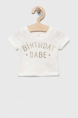 Zdjęcie produktu GAP t-shirt bawełniany niemowlęcy kolor biały