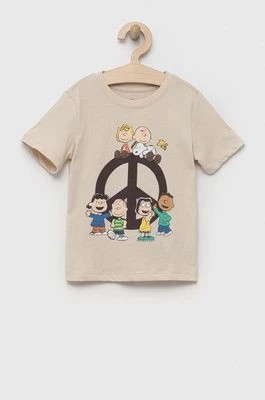 Zdjęcie produktu GAP t-shirt dziecięcy kolor beżowy z nadrukiem