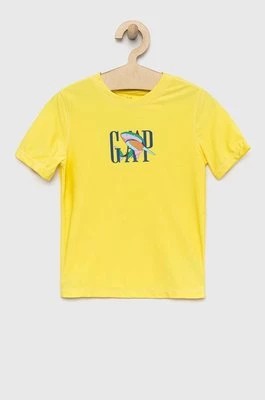 Zdjęcie produktu GAP t-shirt dziecięcy kolor zielony z nadrukiem