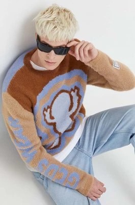 Zdjęcie produktu GCDS sweter z domieszką wełny męski kolor niebieski ciepły