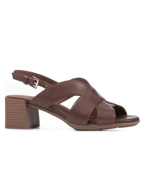 Zdjęcie produktu Geox Skórzane sandały "Dmarykarmen" w kolorze brązowym rozmiar: 36