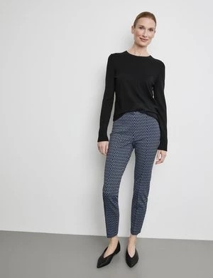 Zdjęcie produktu GERRY WEBER Damski Eleganckie materiałowe spodnie Slim Fit z pionowymi zaszewkami Niebieski Wzorzysty
