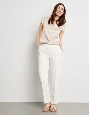 Zdjęcie produktu GERRY WEBER Damski Eleganckie spodnie w kant Biały Jednokolorowy