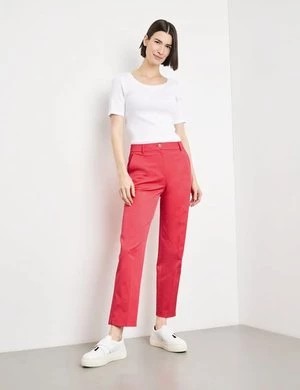 Zdjęcie produktu GERRY WEBER Damski Eleganckie spodnie w kant Czerwony Jednokolorowy