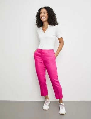 Zdjęcie produktu GERRY WEBER Damski Lniane spodnie KIR꞉STY CITYSTYLE Różowy Jednokolorowy
