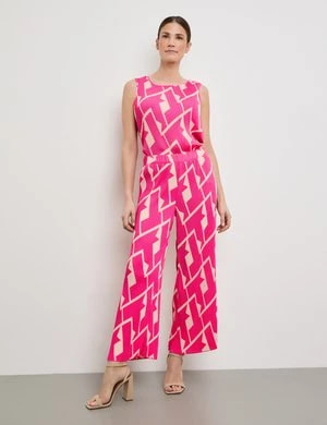 Zdjęcie produktu GERRY WEBER Damski Plisowane spodnie MIR꞉ELA CULOTTE Różowy Wzorzysty
