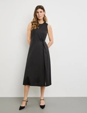Zdjęcie produktu GERRY WEBER Damski Sukienka midi z wiązaniem Bez rękawów Okrągły Czarny Jednokolorowy