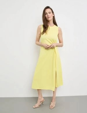Zdjęcie produktu GERRY WEBER Damski Sukienka midi z wiązaniem Bez rękawów Okrągły Żółty Jednokolorowy