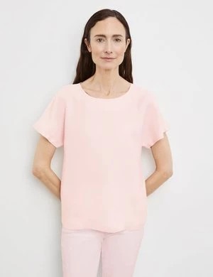 Zdjęcie produktu GERRY WEBER Damski Swobodna bluzka 60cm krótkie Okrągły Różowy Jednokolorowy