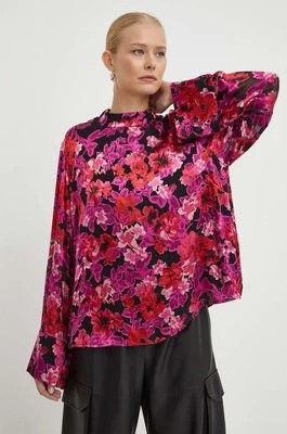 Zdjęcie produktu Gestuz bluzka z domieszką jedwabiu kolor różowy wzorzysta 10908776