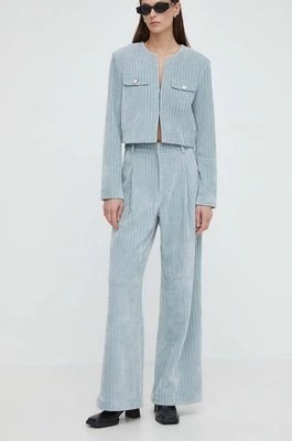 Zdjęcie produktu Gestuz spodnie damskie kolor niebieski proste high waist 10908694