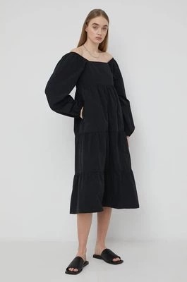 Zdjęcie produktu Gestuz sukienka Bernadette kolor czarny midi rozkloszowana