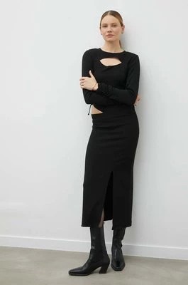 Zdjęcie produktu Gestuz sukienka kolor czarny maxi rozkloszowana