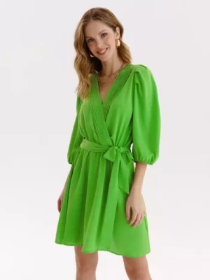 Zdjęcie produktu Gładka sukienka z ozdobnymi plisami TOP SECRET