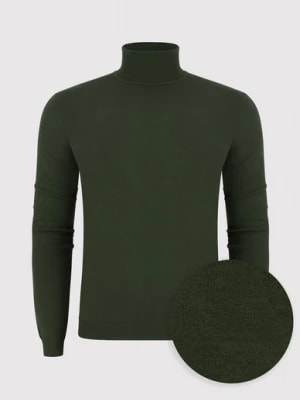 Zdjęcie produktu Gładki basicowy golf męski w kolorze zielonym Pako Lorente