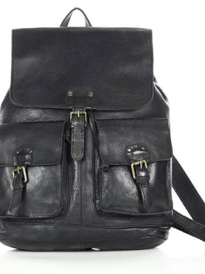 Zdjęcie produktu Glamour - włoski Elegancki plecak damski A4 ze skóry naturalnej czarny Merg