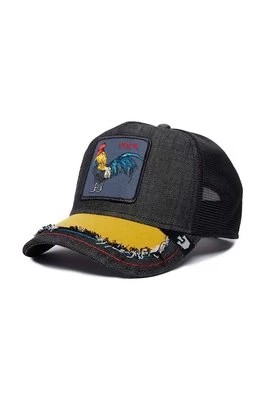 Zdjęcie produktu Goorin Bros czapka z daszkiem z domieszką jedwabiu Silky Cock kolor czarny wzorzysta 101-1278