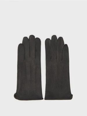 Zdjęcie produktu Grafitowe rękawiczki z imitacji zamszu House