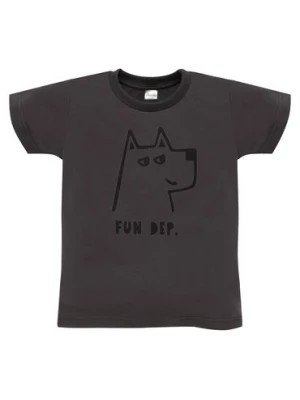 Zdjęcie produktu Grafitowy t-shirt bawełniany dla chłopca - OLIVIER - Pinokio
