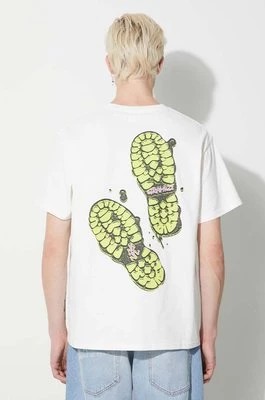 Zdjęcie produktu Gramicci t-shirt bawełniany Footprints Tee męski kolor biały z nadrukiem G3FU.T071