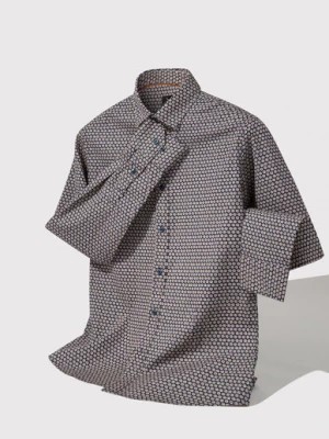 Zdjęcie produktu Granatowa koszula męska w drobny wzór Pako Lorente