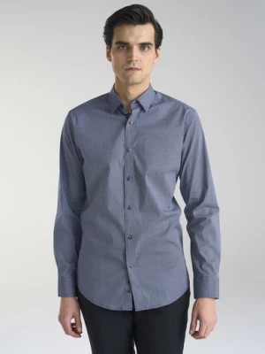 Zdjęcie produktu Granatowa koszula męska w geometryczny mikrowzór Pako Lorente