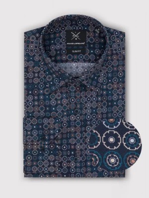 Zdjęcie produktu Granatowa koszula w intensywny wzór Pako Lorente