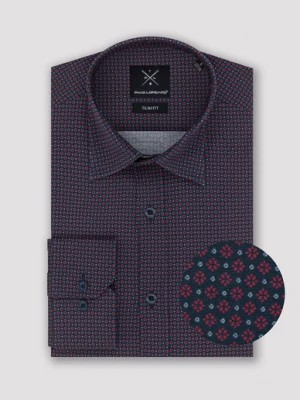 Zdjęcie produktu Granatowa męska koszula w drobny wzór Pako Lorente