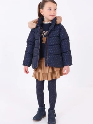 Zdjęcie produktu Granatowa pikowana kurtka dziewczęca zimowa w kropeczki Mayoral