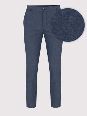 Zdjęcie produktu Granatowe gładkie spodnie męskie chino Pako Lorente