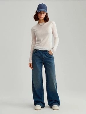 Zdjęcie produktu Granatowe jeansy wide leg mid waist House